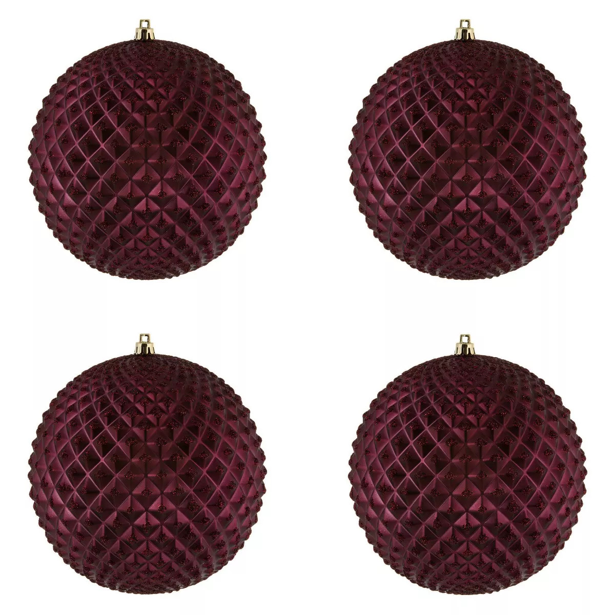 4ct Vickerman 6" Durian Glitter Ball Ornament Wine | Target