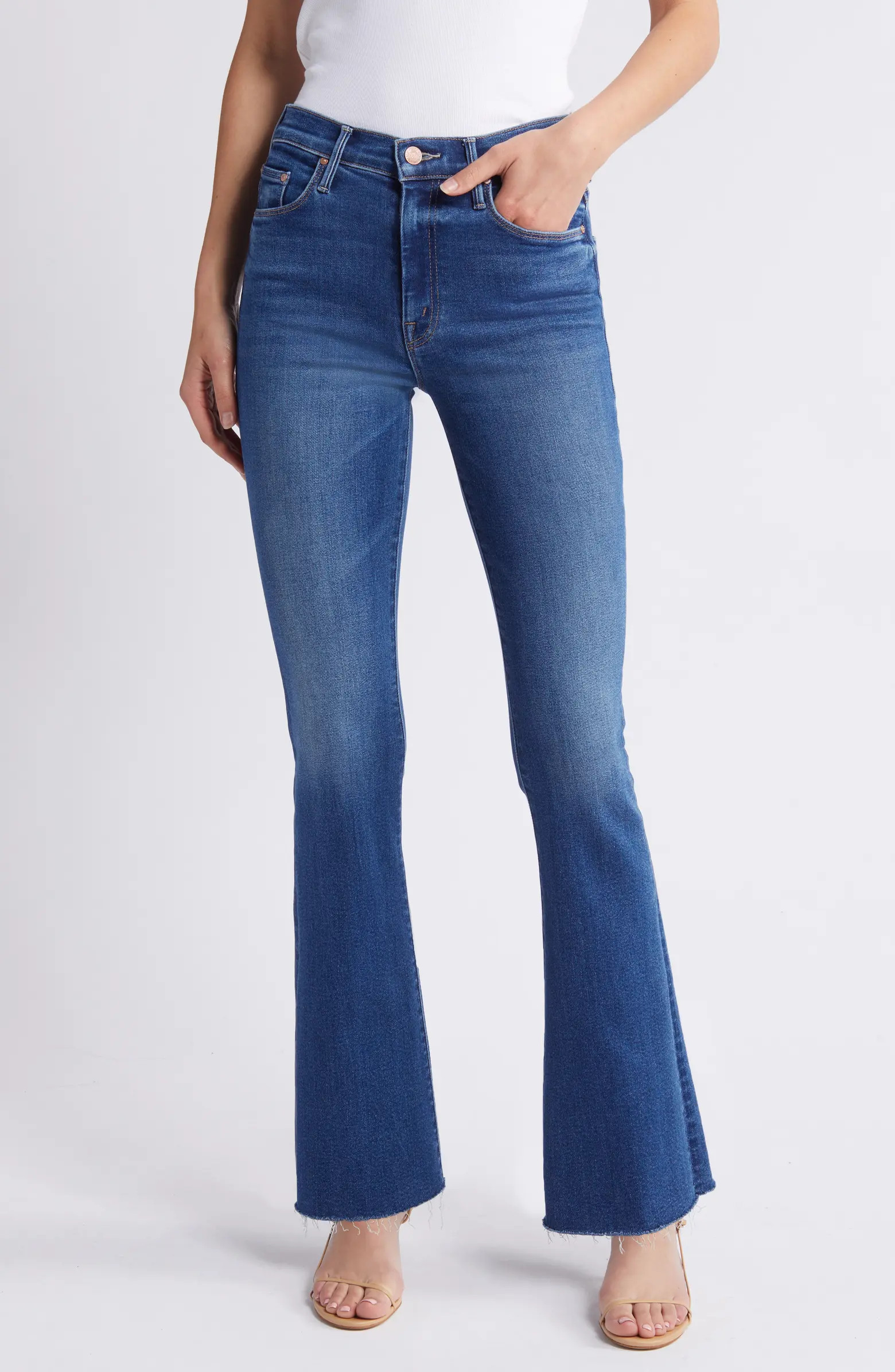 MOTHER High Waist Fray Hem Flare Leg Jeans | Nordstrom | Nordstrom