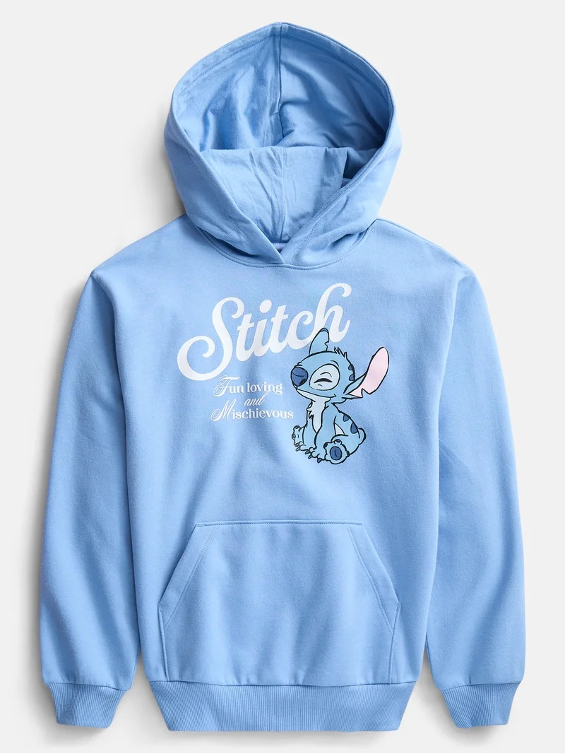 Disney Lilo and Stitch Girls Fun Graphic Fleece Hoodie, Sizes 4-16 | Walmart (US)
