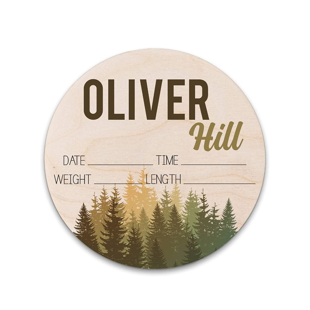 Birth Stat Sign Personalized for Newborn Baby, Oliver Hill Design, Crib & Nursery Decor, Photogra... | Amazon (US)