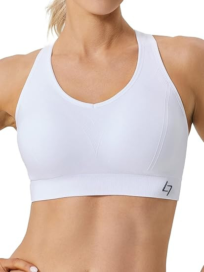 FITTIN Racerback Sports Bras for Women - Padded Seamless High Impact Support for Yoga Gym Workout... | Amazon (US)