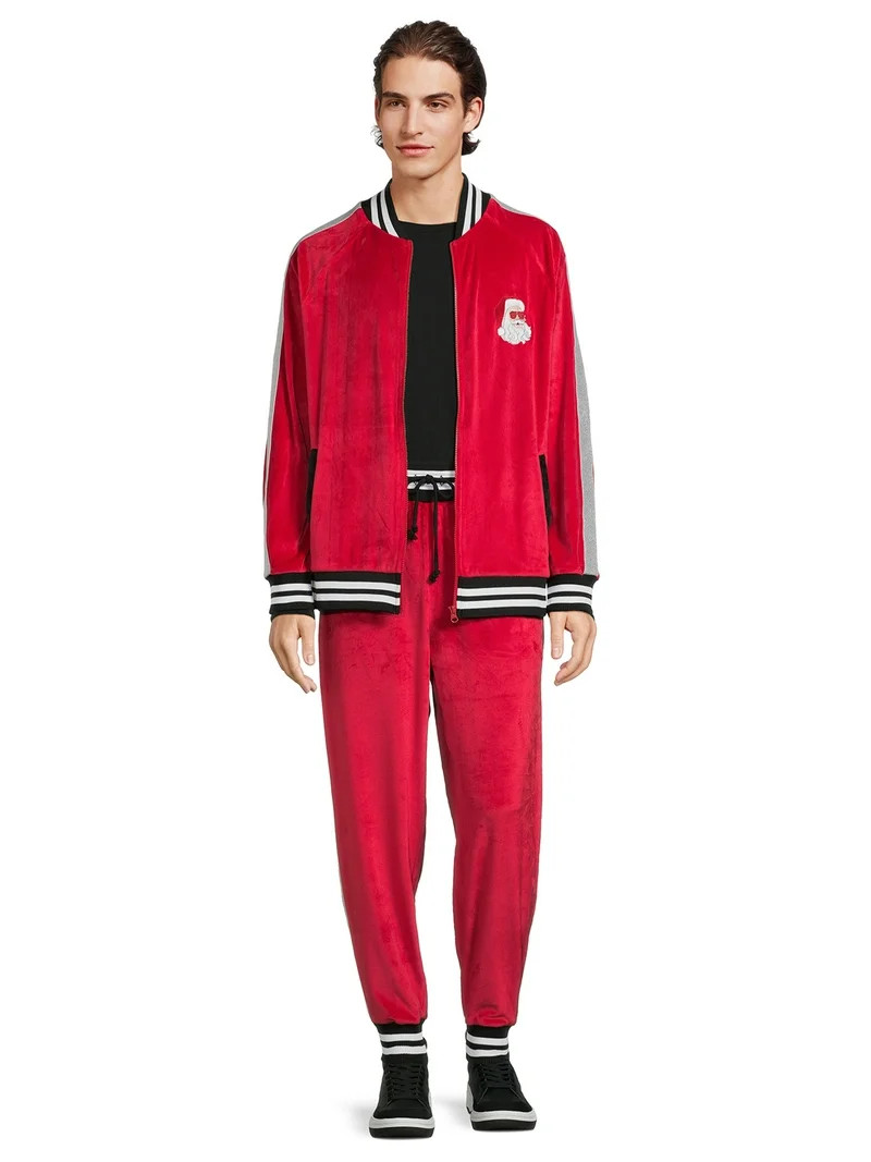 Jolly Knits Men's and Big Men's Velour Christmas Tracksuit Set, 2-Piece, Sizes S-3XL | Walmart (US)