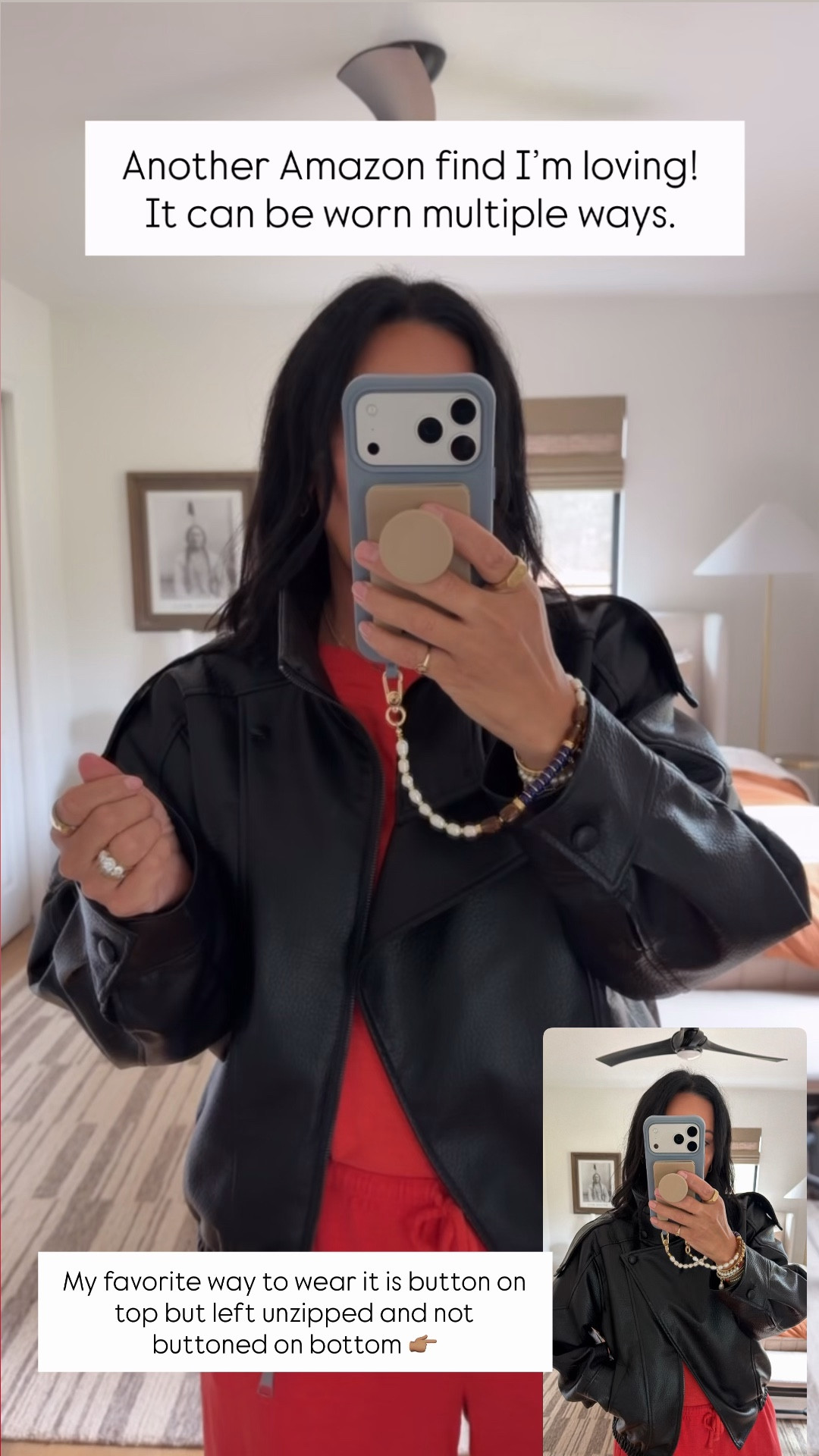 Faux leather jacket from Amazon is another great find! I took a chance and sized down to a small and love the fit! 

#LTKSaleAlert #LTKOver40