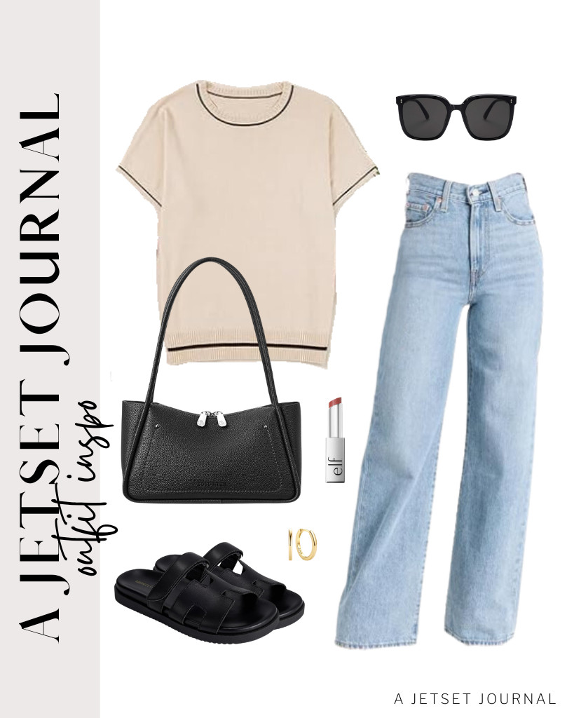 This knit short-sleeve sweater and Levi’s wide-leg jeans are a perfect duo. To complement the look, you can slip into Project Cloud’s sandals. You can style it by using this classy BOSTANTEN trendy handbag and SOJOS sunglasses.

#LTKSeasonal #LTKSaleAlert #LTKTravel

 

 