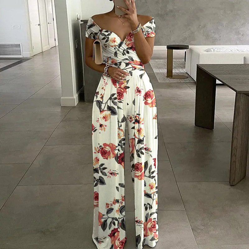 Women Short Sleeve Off The Shoulder Regular Fit Long Printing Daily Casual Striped High Waist T-S... | Noracora US
