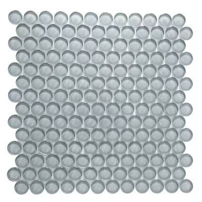 Apollo Tile Colorway 5-Pack Slate Gray 12-in x 12-in Glossy Glass Penny Round Floor and Wall Tile | Lowe's