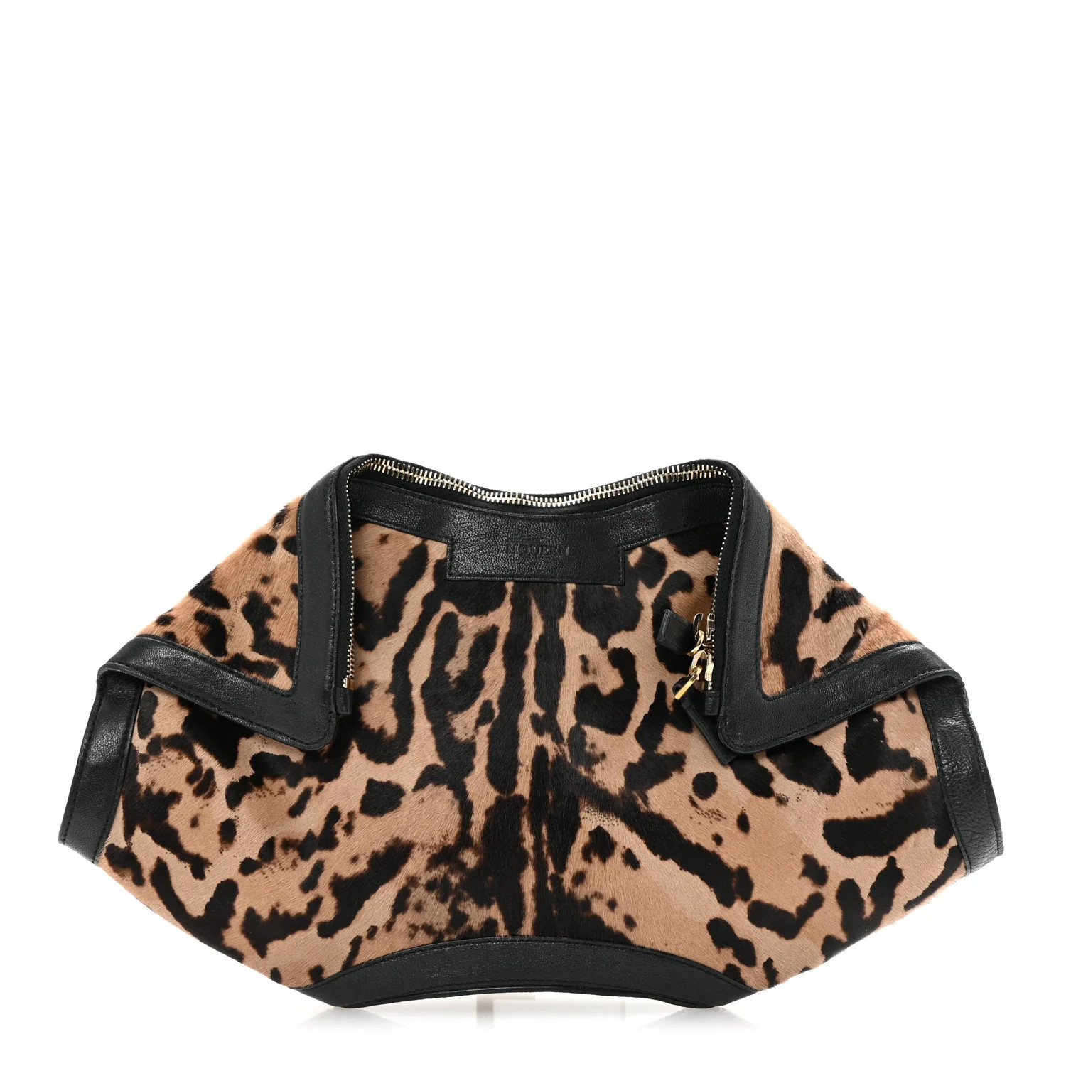 Alexander McQueen Calf Hair Leopard Print De Manta Clutch Brown Black 1734694 | FASHIONPHILE (US)