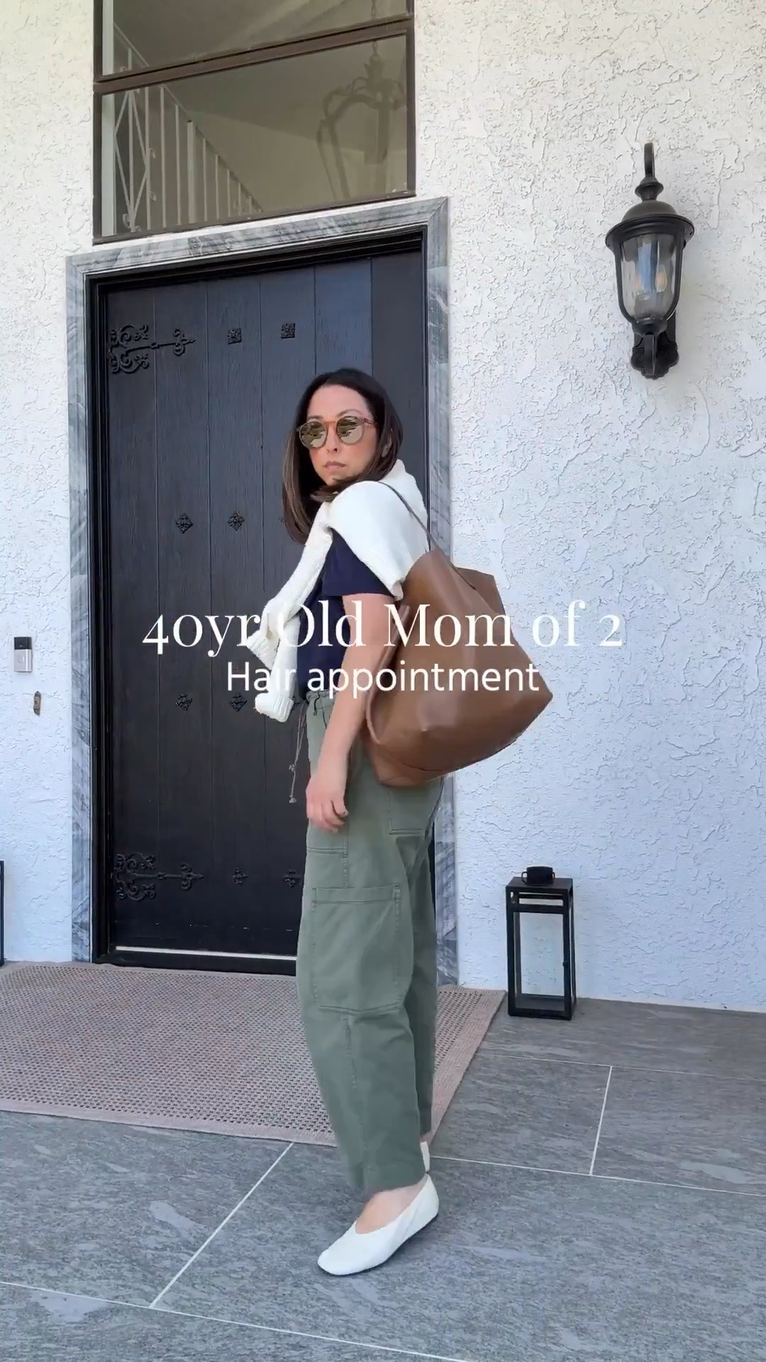 40yr old mom of 2. What I wore to: my hair appointment

J.Crew tee medium
Pistola Cargos petite 25 - could size down
Reformation flat 5
Mansur Gavriel tote
Aritzia sweater xs
Le Specs sunglasses
Dorsey James necklace 15"

#LTKmomlife #LTKPetite #LTKootd