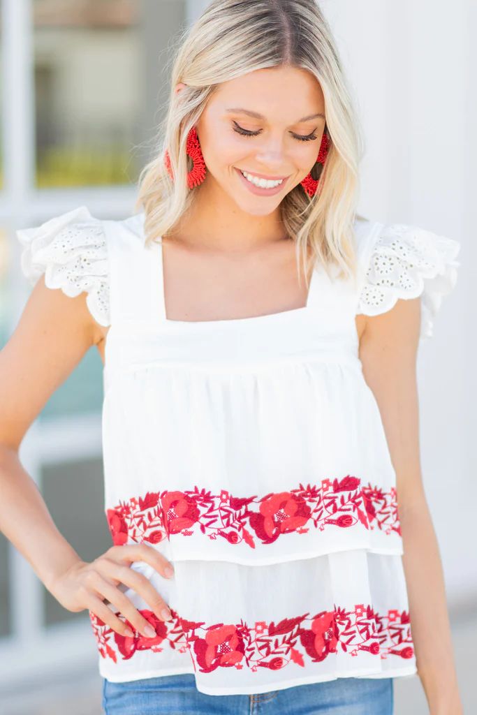 Forever And Always White Embroidered Top | The Mint Julep Boutique