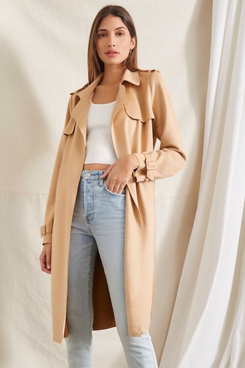 Belted Faux Suede Trench Coat | Forever 21 (US)
