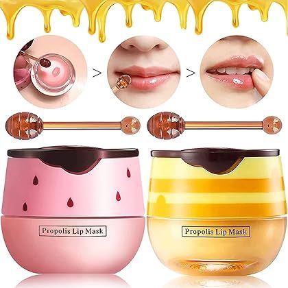 Amazon.com : (2PCS) Bee Balm Lip Balm Honey Pot - Honey & Strawberry Propolis Moisturizing, Honey Li | Amazon (US)