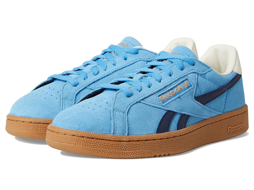 Reebok Lifestyle Club C Grounds UK Shoes Recovery Blue/Vector Navy/Gum : Men's 10.5 - Women's 12 Medium, Synthetic | Zappos
