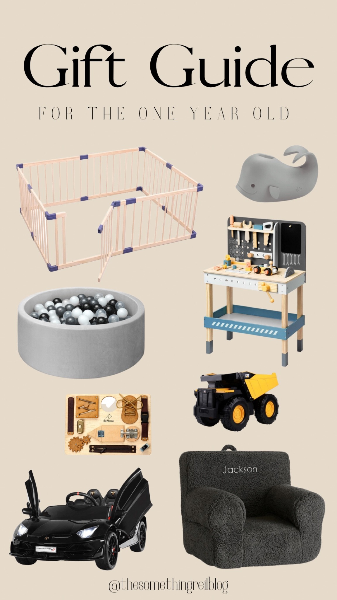 Gift Guide for the One Year Old Baby Boy 🖤🎁 || Sensory Board, Play Pen, Remote Controlled Car, Trucks, Work Bench, Bath Toys, Personalized Chair


#LTKHoliday #LTKkids #LTKSeasonal
