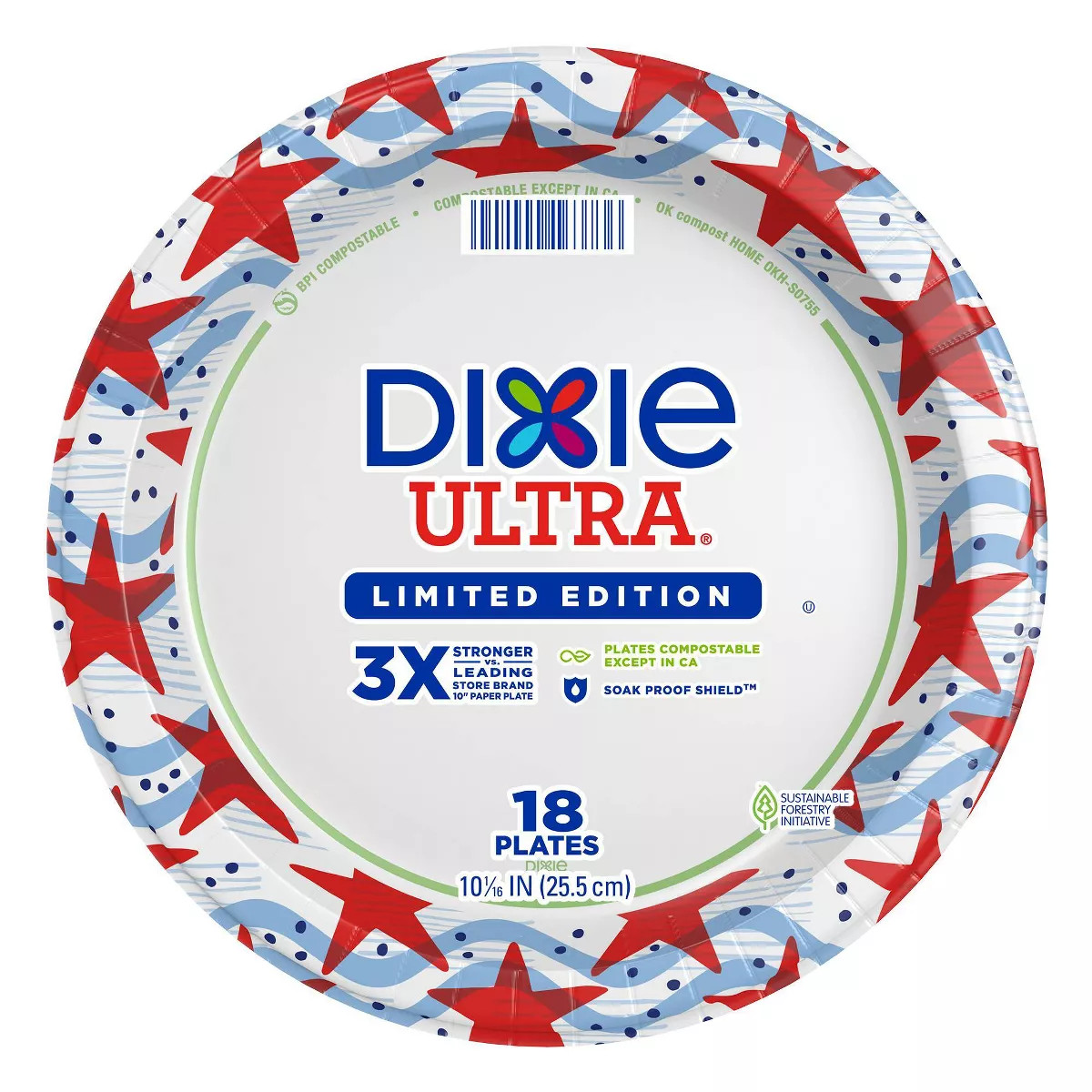 Dixie Ultra Plates 10" - Americana - 18ct | Target