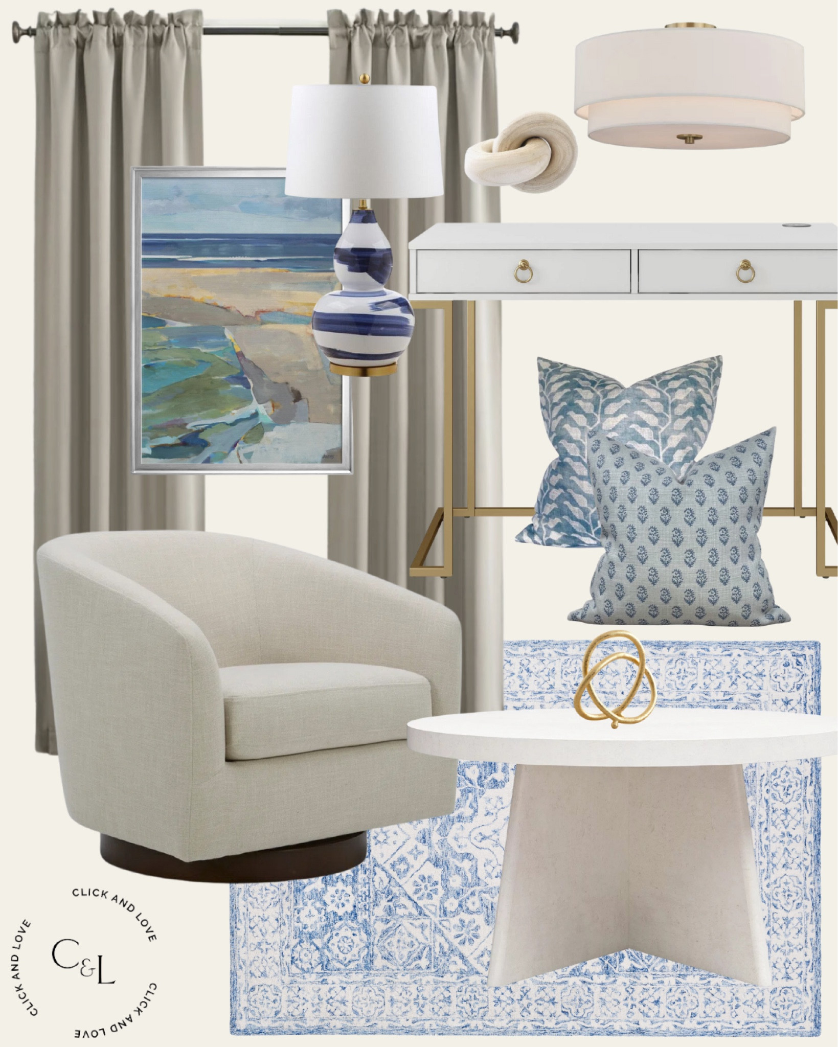 Fresh home finds! I love these blue tones for a pop of color or to accent a coastal space 🤍

 1800 lighting, wayfair, Walmart, Walmart home, Amazon, Amazon home, budget friendly home decor, traditional home decor, modern home decor, coastal home decor, neutral home decor, living room, bedroom, dining room, rug, coffee table, accent chair, accent pillow, desk, lighting, decorative accessories, framed art, curtains 

#LTKhome #LTKsalealert #LTKunder50