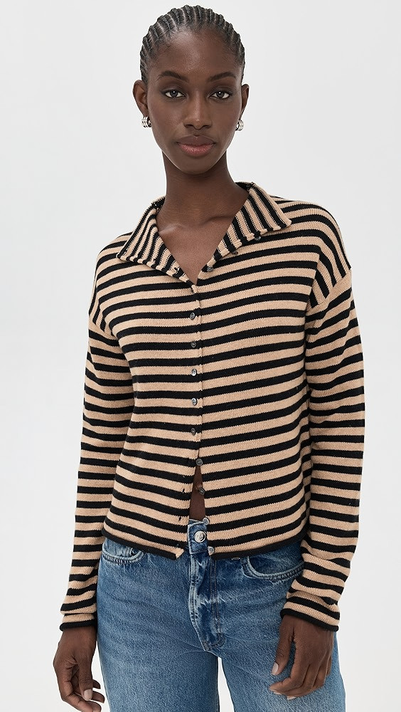 Taylor Stripe Cotton Cashmere Blend Cardigan | Shopbop