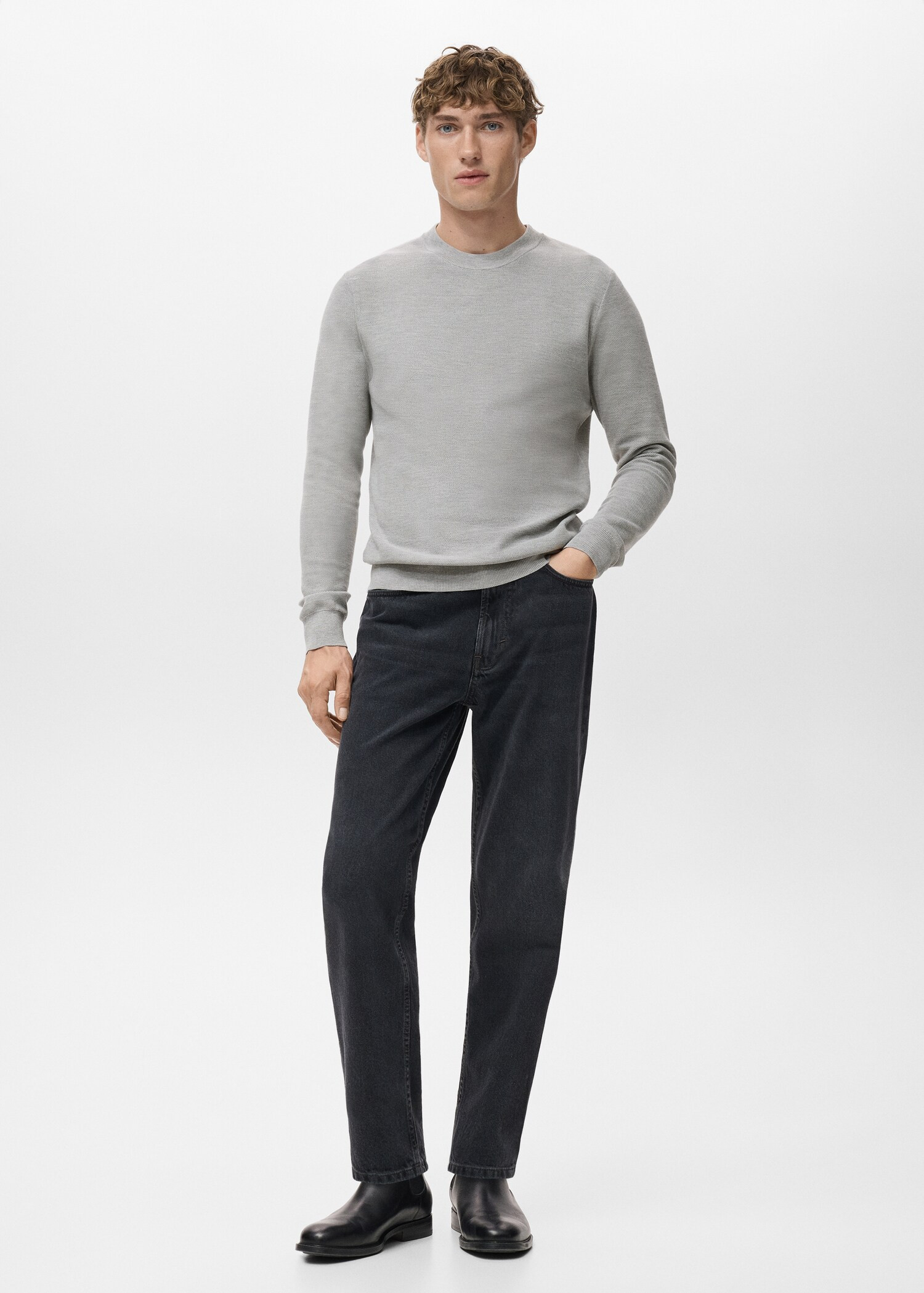 Microstructured cotton knitted sweater | Mango (US/MX/AU)