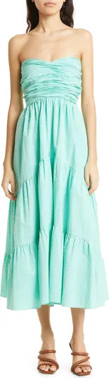 Maurice Strapless Cotton Seersucker Dress | Nordstrom