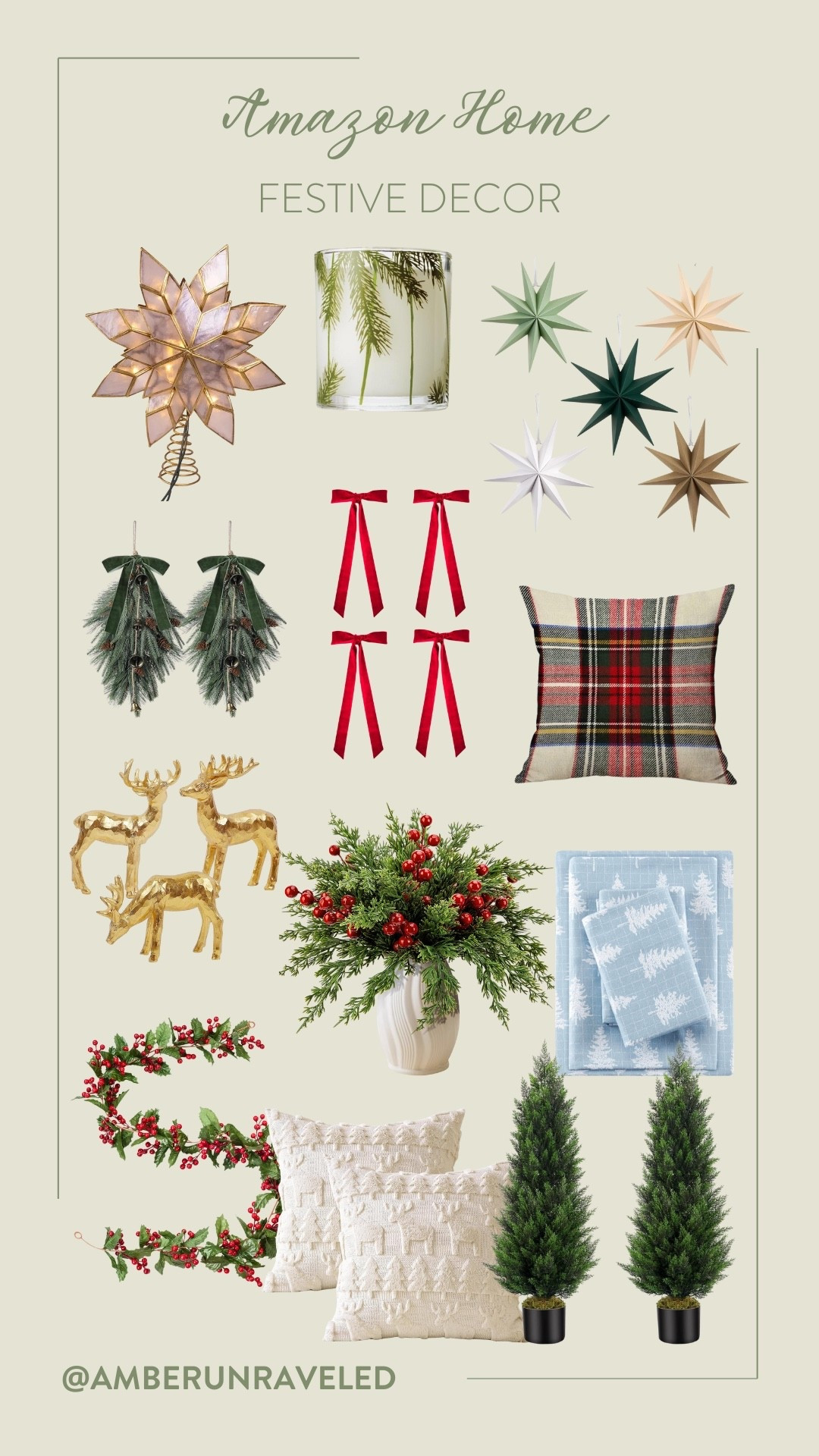 Ditch the stress and deck your halls with some serious cheer. Grab those mini trees and that sparkly star, and watch your home transform into a winter wonderland!

amazon home, festive decor, christmas tree styling, winter vibes, mantel decor, living room inspo, christmas wreaths, cozy throw pillows 

#LTKFindsUnder50 #LTKSeasonal #LTKHome