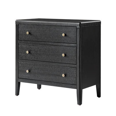 Taesan Transitional 28'' W 3-Drawer Nightstand with Charging Station and Solid Wood Legs | Wayfair North America