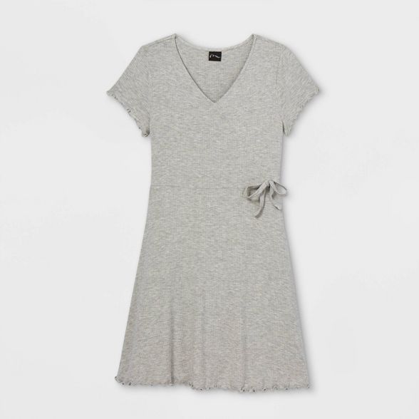 Girls' Rib-Knit Short Sleeve Wrap Dress - art class™ | Target
