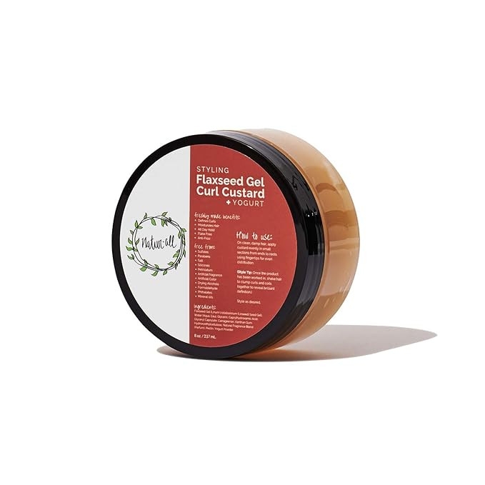 NaturAll Styling Flaxseed Gel Curl Custard with Yogurt | All Natural, Silicone-Free, Paraben-Free... | Amazon (US)