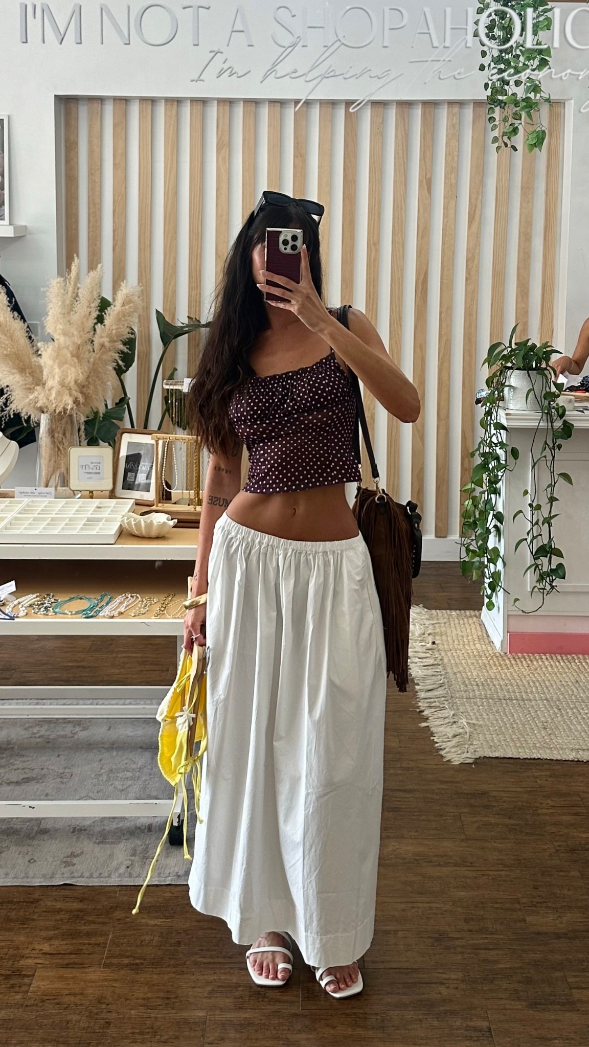 white maxi skirt, polka dot, shopping outfit, summer, casual, brunch, sandals, Memorial Day weekend style 

#LTKShoeCrush #LTKFindsUnder50 #LTKSummerEdit