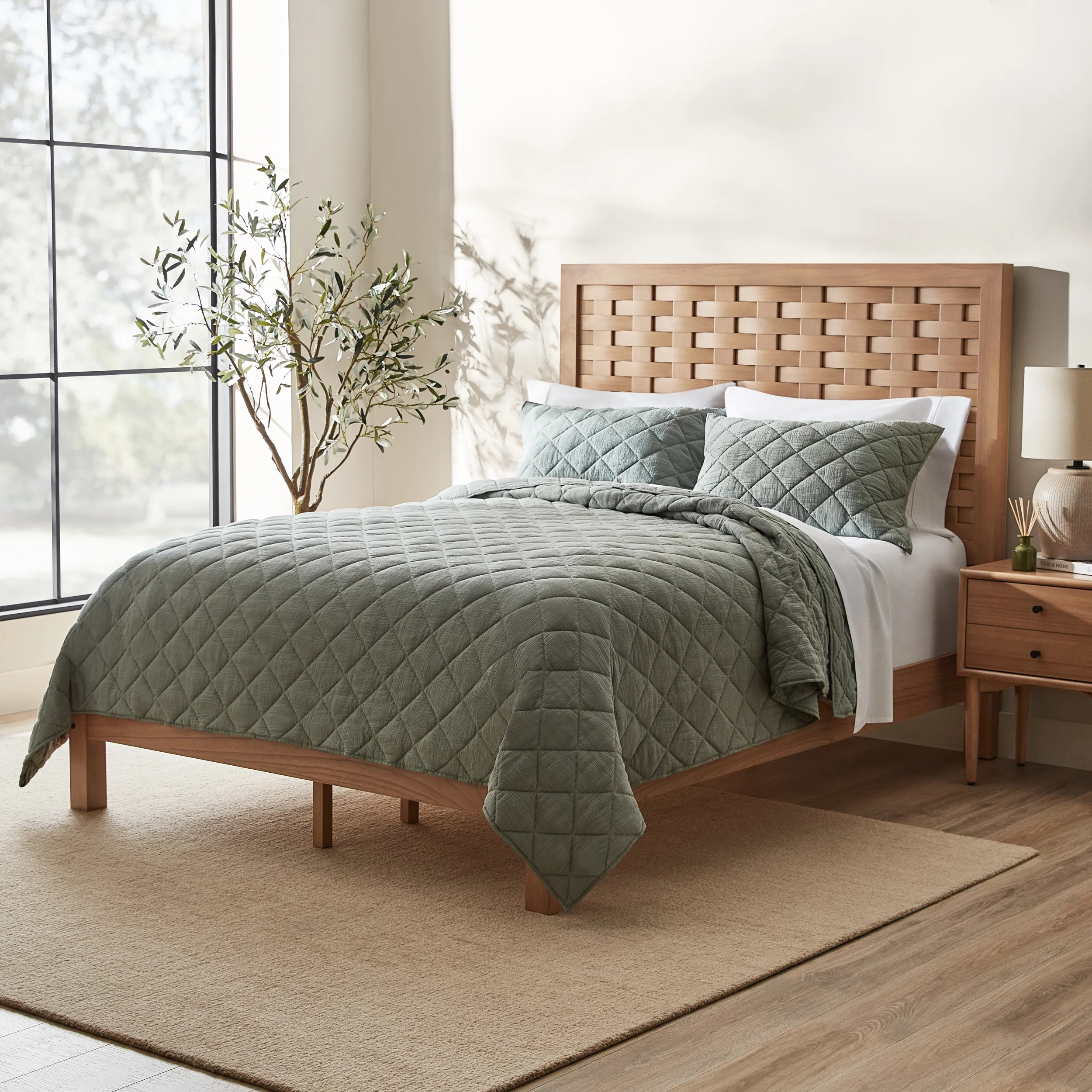Better Homes & Gardens Bristol King Woven Bed, Natural Oak finish, by Dave & Jenny Marrs | Walmart (US)