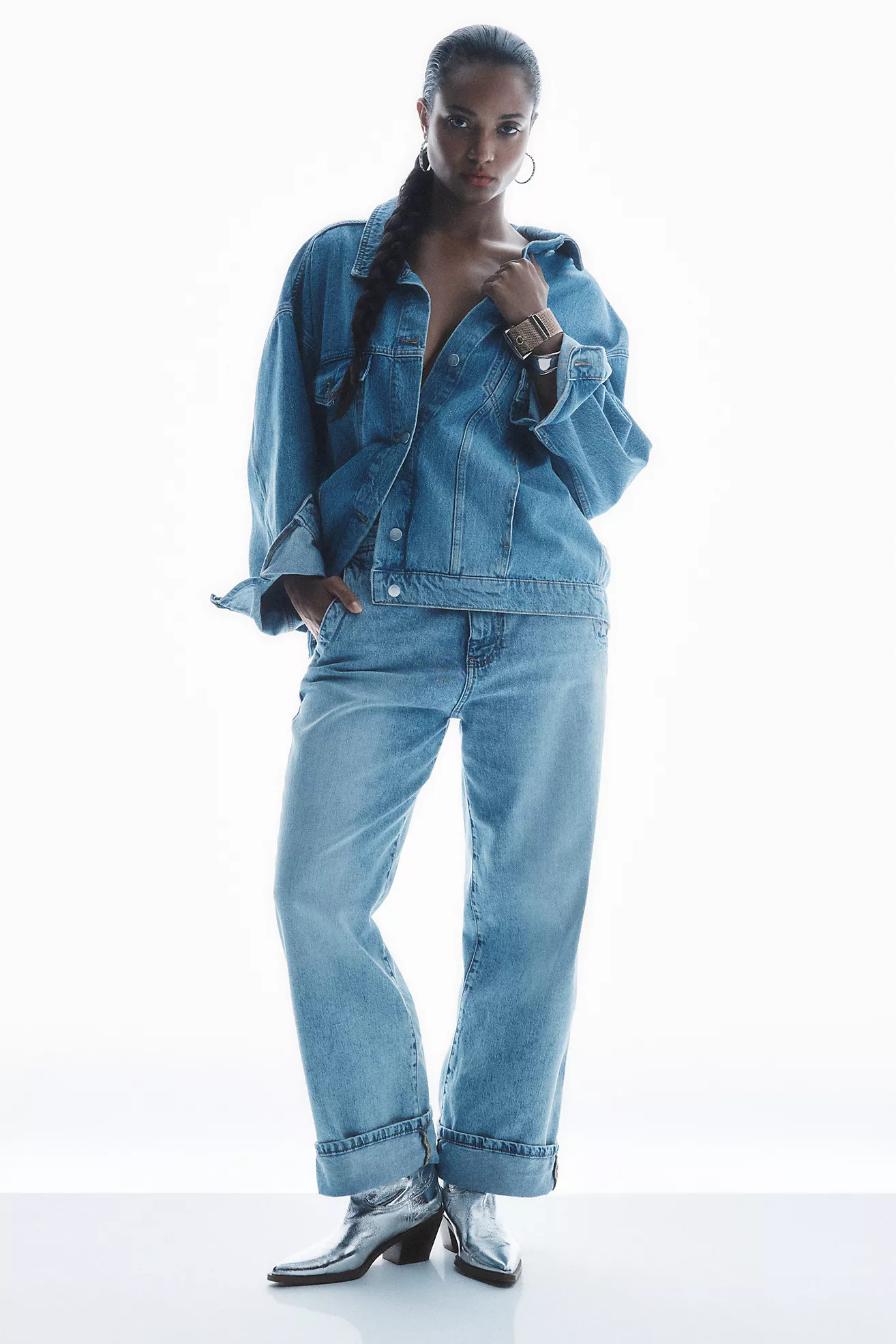 The Lonnie Cuffed High-Rise Crop Jeans by Pilcro | Anthropologie (US)