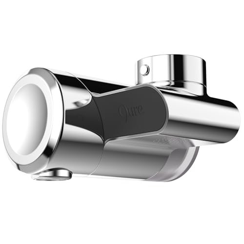 Qure Skincare Bathroom Sink Filter Water Faucet for Skin, Reduces 99% Chlorine and Heavy Metals, Skin Hydration in 4 Weeks, Reduces Build-Up, Balances pH, Softer Skin & Hair - Silver | Amazon (US)