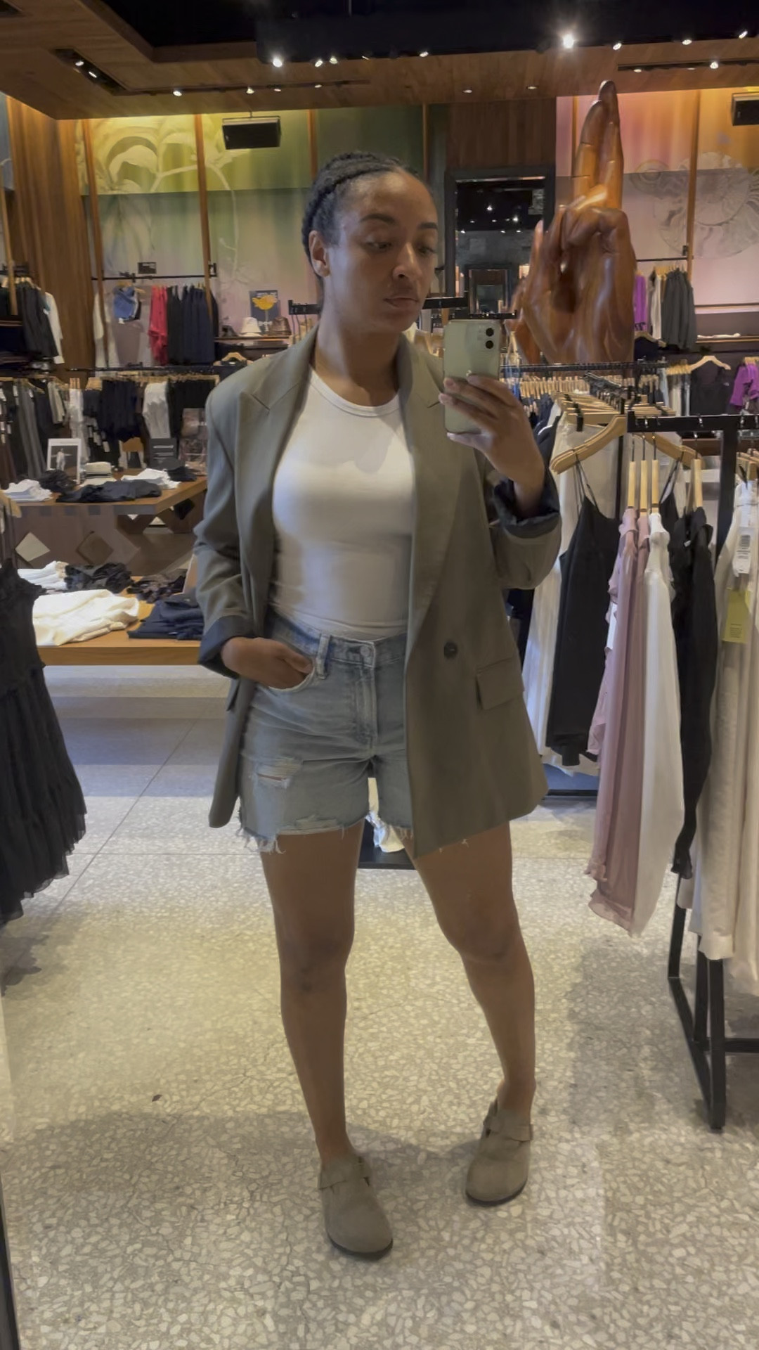 Simple + good! 
Blazer Zara $69 Khaki blazer
Bodysuit Nordstrom 
Shorts Gap BEST SHORTS
Shoes Birk Bostons (my go to) #MomStyle #CoolMom 

#LTKstyletip #LTKSeasonal #LTKcurves