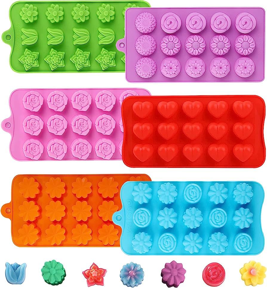 Chocolate Molds Candy Molds for Baking Sweet Treats,15 Cavity Flower Shape Non-Stick Silicone Bak... | Amazon (US)