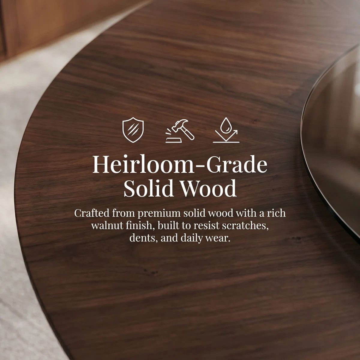 Aurora 59'' Mid-Century Solid Wood Round Dining Table With Glass Lazy Susan | Wayfair North America