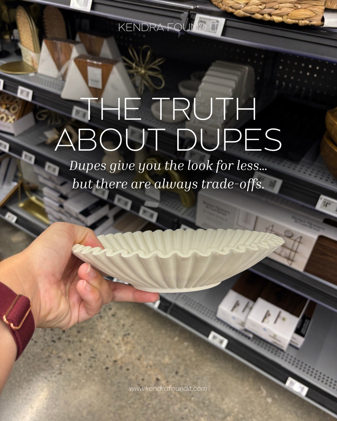 Walmart home dupe! Dupes are a fun way to get the look for less (like this Arhaus Ruffle Bowl dupe at Walmart), but they almost always come with a hidden cost. Whether it’s swapping premium materials for more affordable ones, simplifying the design, losing a bit of style detail, or even dealing with limited availability, something usually has to give. The key is knowing which trade-offs you’re okay with so you can enjoy the savings and still love the piece you bring home. ❤️


#LTKSaleAlert #LTKHome #LTKFindsUnder50