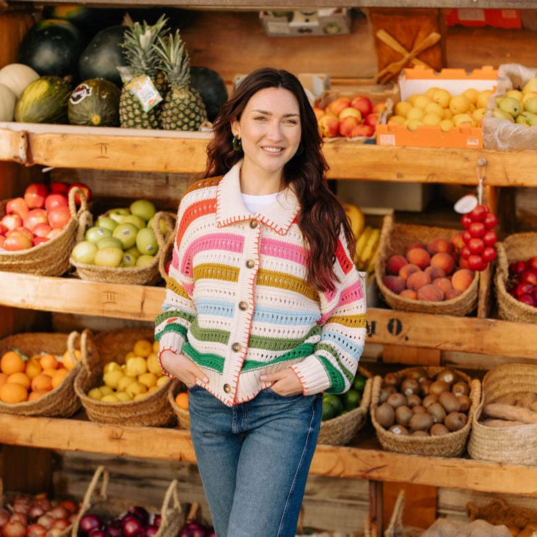 Rainbow Stripe Emery Cardigan | Sunshine Tienda
