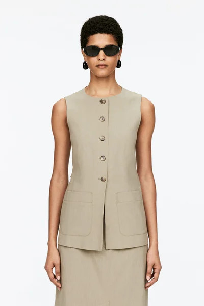 Linen-Blend Vest – Mole – Women – ARKET GB | Arket UK