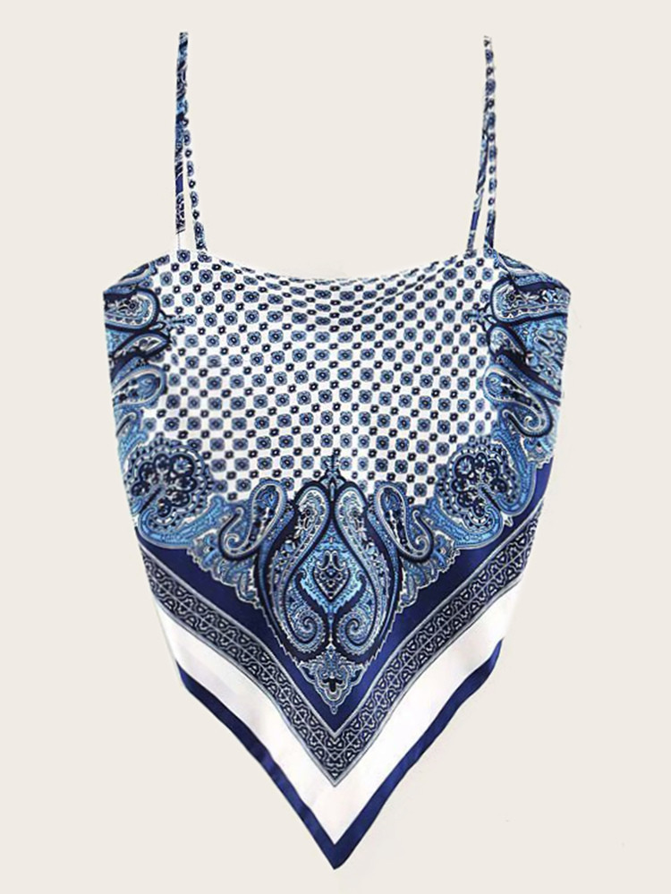 Paisley Print Self-Tie Bandana Top | SHEIN