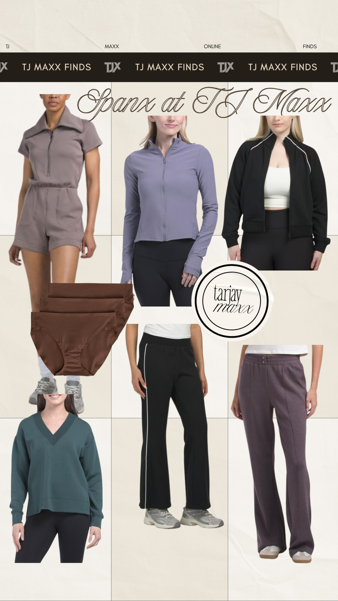 Spanx at TJ Maxx?! The lounge sets, workout jackets, leggings, sweatpants, and even the underwear finds were so good. Such good staples to mix into your summer wardrobe.

summer outfits, travel outfits, work outfits, business casual workwear, vacation outfits beach, date night outfits, country concert outfits, summer dresses, plus size fashion, wedding guest dress summer, Spanx, TJ Maxx finds, TJ Maxx new arrivals, activewear finds, athleisure style, Pilates outfit, airport outfit, lounge sets, leggings outfit, everyday style
 

 #LTKootd #LTKSeasonal #LTKActive