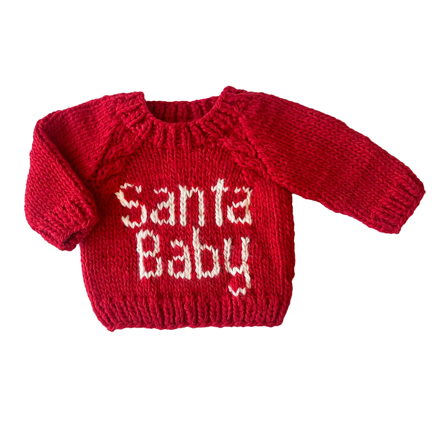 Santa Baby Crew Neck Knit Sweater, Red | SpearmintLOVE