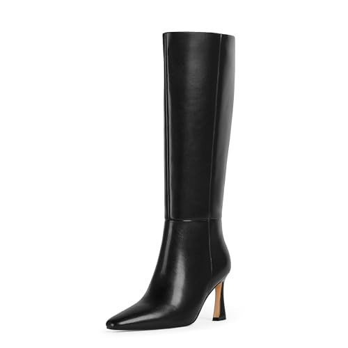 Modatope Black Knee High Boots for Women Black Pointed Toe Tall Boot Black Stiletto Heel Boot Long High Heel Boots Size 8.5 | Amazon (US)
