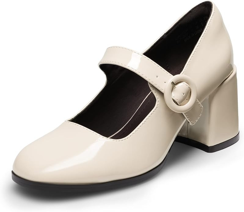 DREAM PAIRS Chunky Heels for Women Block Heels Closed Toe Mary Jane Shoes Comfortable Dress Offic... | Amazon (US)