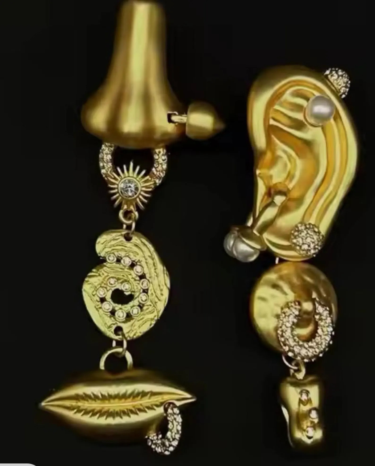 Schiaparelli Inspired Dangling Earring - Etsy | Etsy (US)