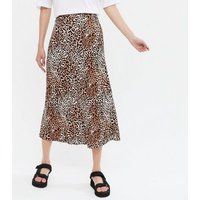 Brown Leopard Print Jersey Midi Skirt New Look | New Look (UK)