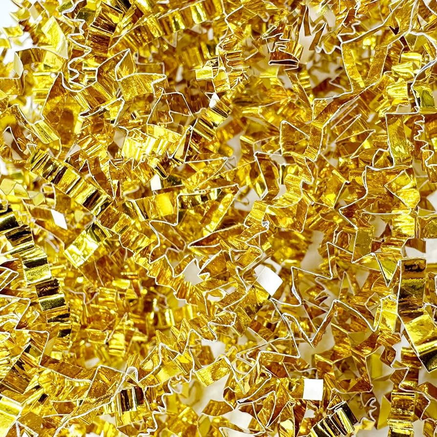 1LB Crinkle Cut Paper Shred Filler for Gift Box Bag and Basket On Holidays (Gold) | Amazon (US)