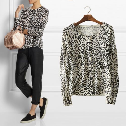 New off white black grey leopard animal print cardigan size 8-20 AC301 | eBay AU