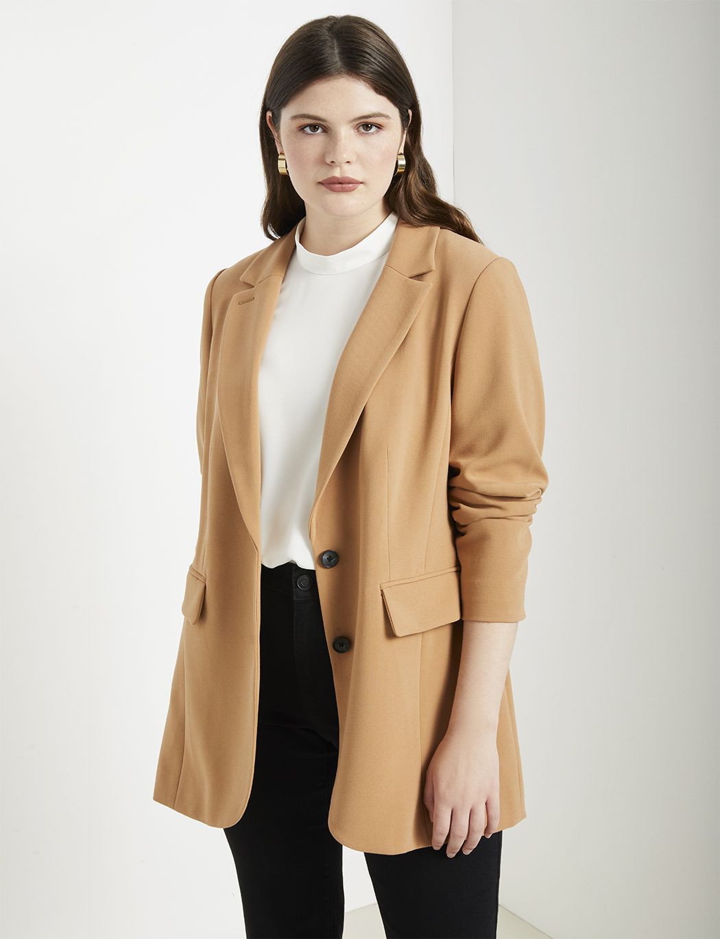 Long Tailored Blazer | Women's Plus Size Coats + Jackets | ELOQUII | Eloquii