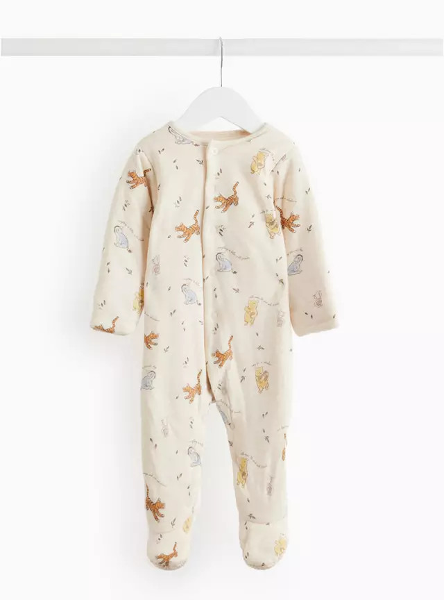 Winnie the Pooh Print Beige 2.5 Tog Sleepsuit  12-18 months | Tu Clothing