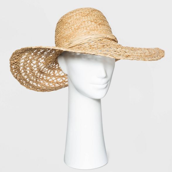 Women's Open Weave Raffia Straw Paper Hat - A New Day™ Natural | Target