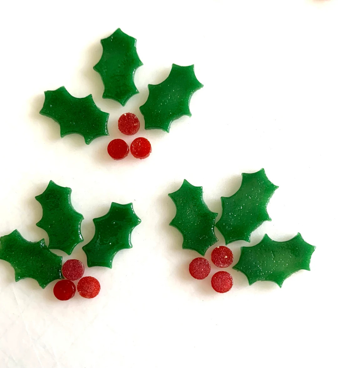 COE 96 glass  Holly Leaves and berries | Etsy (US)