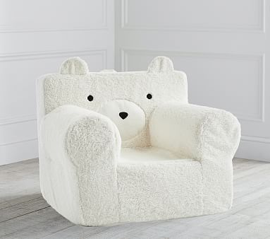 Oversized Ivory Bear Cozy Sherpa Anywhere Chair® Slipcover Only | Pottery Barn Kids